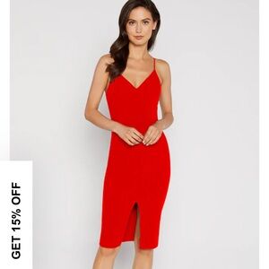 Likely Vibrant Red Midi Dress